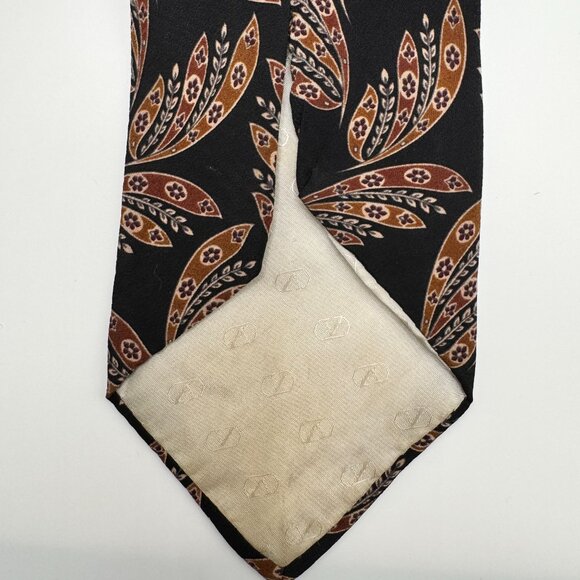 Valentino Garavani Silk Abstract Tie โ Black, Brown 1980s Made in Italy - Picture 7 of 9